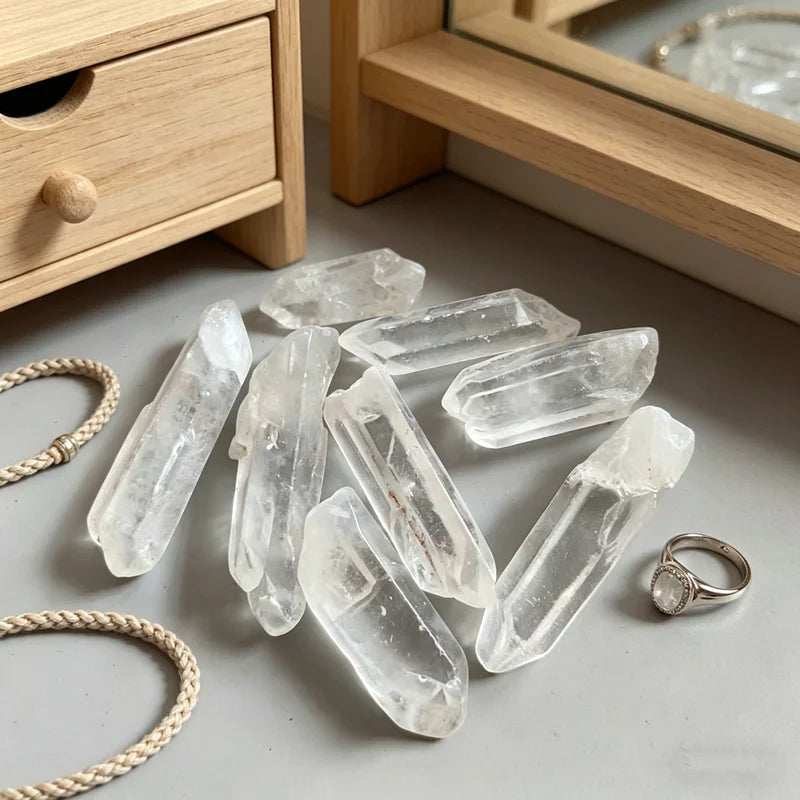 Natural White Crystal Quartz Column Rock Crystal Cluster Clear Quartz Point Healing Wand Treatment Home Decoration Stone