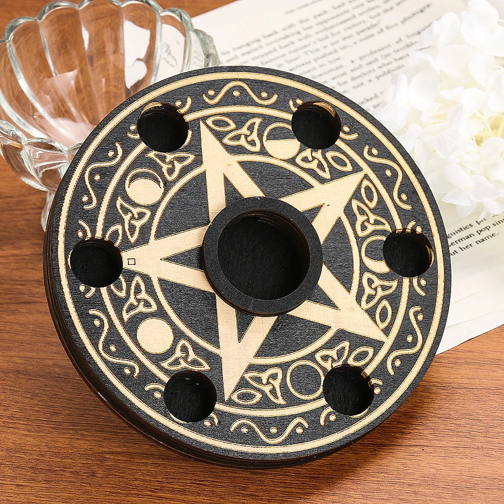 Pentacle Crystal Ball & Candle Holder | Candle Holders | Wiccan Center