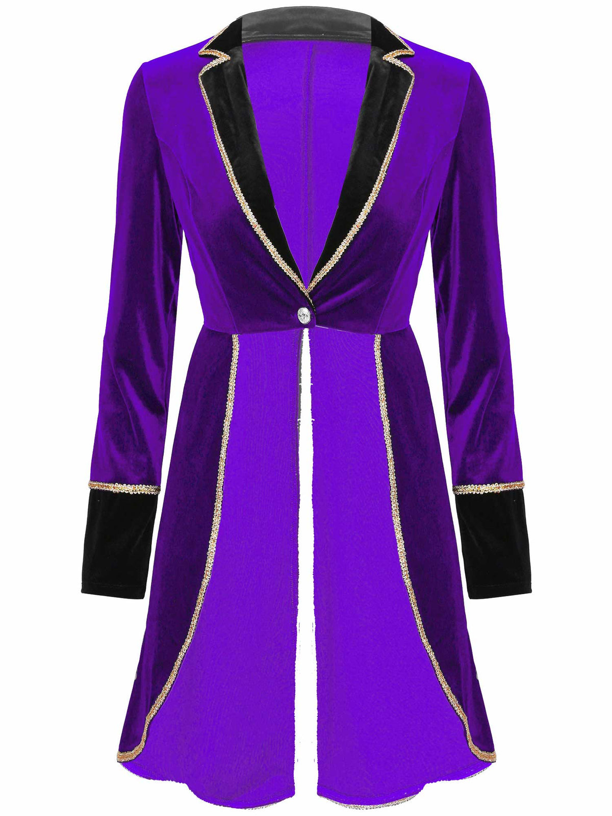Velvet Circus Ringmaster Gold-Trimmed Swallow-Tail Blazer Coat | Jackets | Wiccan Center