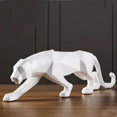 Home Decor Panther Statue Animal Figurine Abstract Geometric Style Resin Leopard Sculpture Home Office Desktop Decoration Crafts | | Wiccan Center