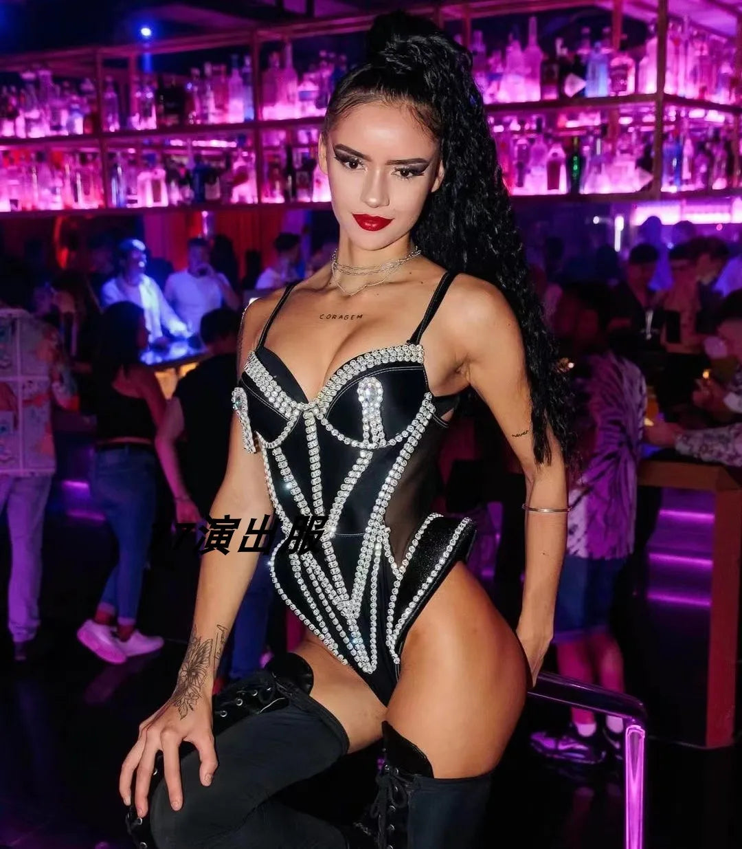 Luxury Rhinestone Performance Bodysuit – Premium Crystal Stage Costume for GoGo Dancers, Circus Performers & Festival Rave Outfits | Bodysuit | Wiccan Center