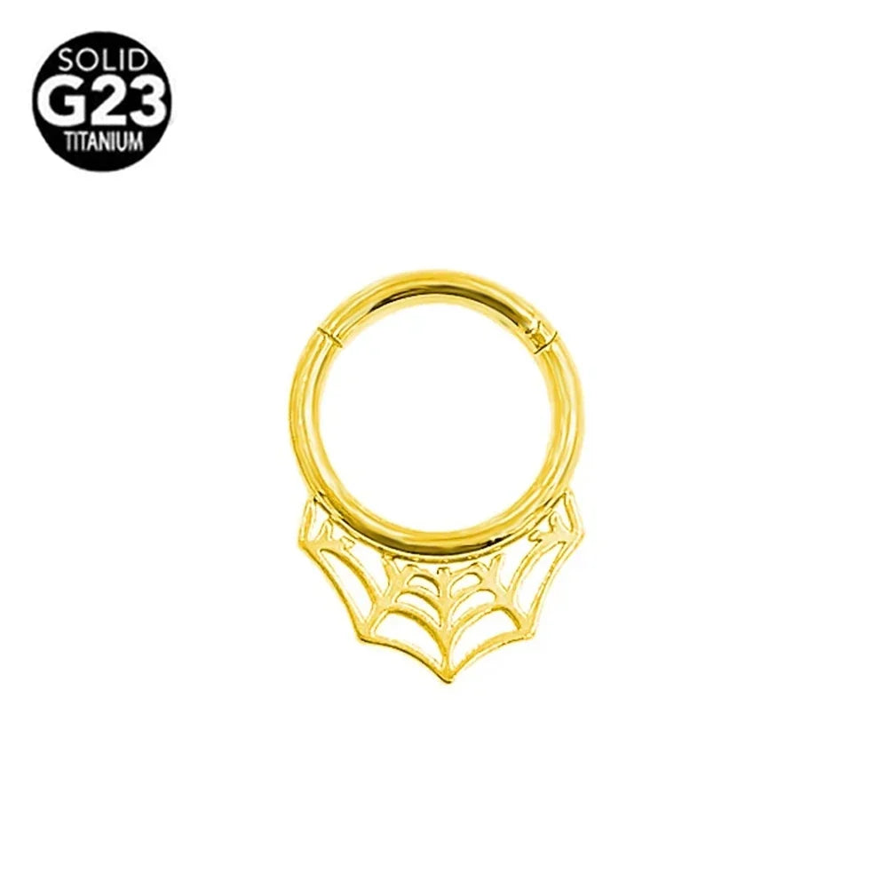 G23 Titanium Bee Septum Nose Ring Piercing Body Jewelry 16G Moon Segment Snake Clicker Helix Ear Cartilage Heart Daith Hoop | | Wiccan Center