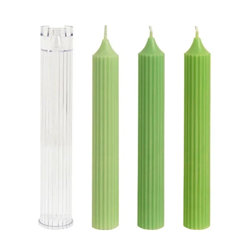 Gear Peaked Cylindrical Rod Candle Mold Diy Pinstripe Cylindrical Candle Making Supplies Acrylic Pc Plastic Mould Kit Home Decor