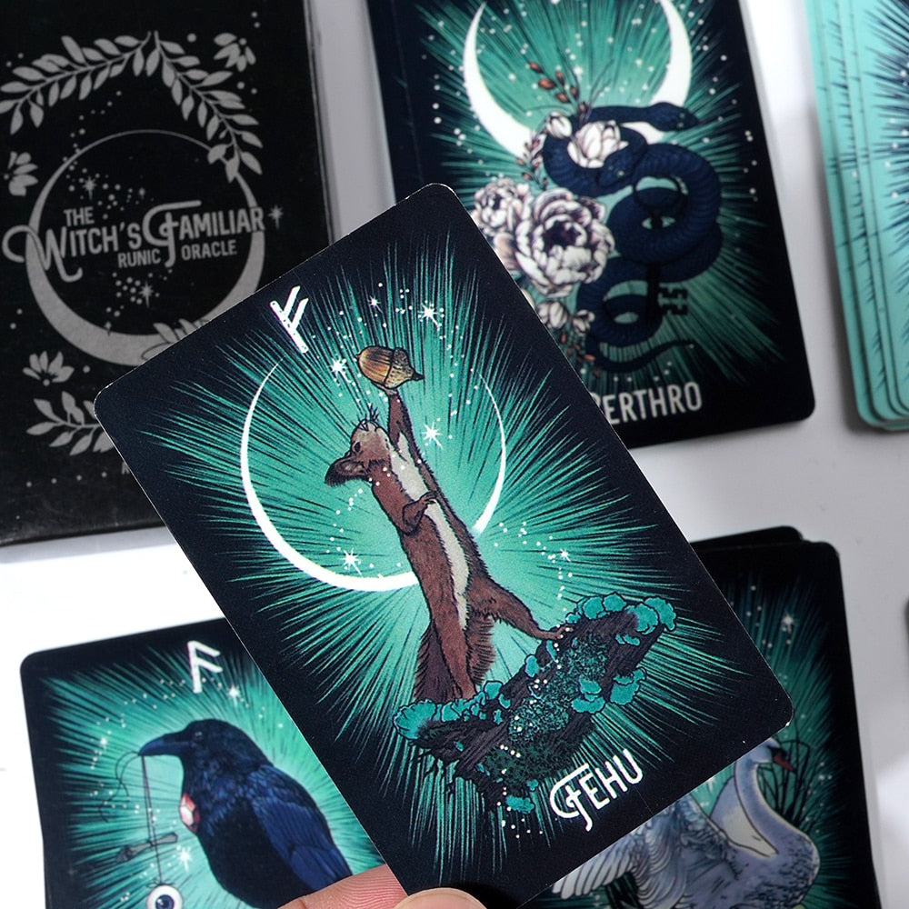 The Witch's Familiar Runic Oracle Cards | oracle deck | Wiccan Center