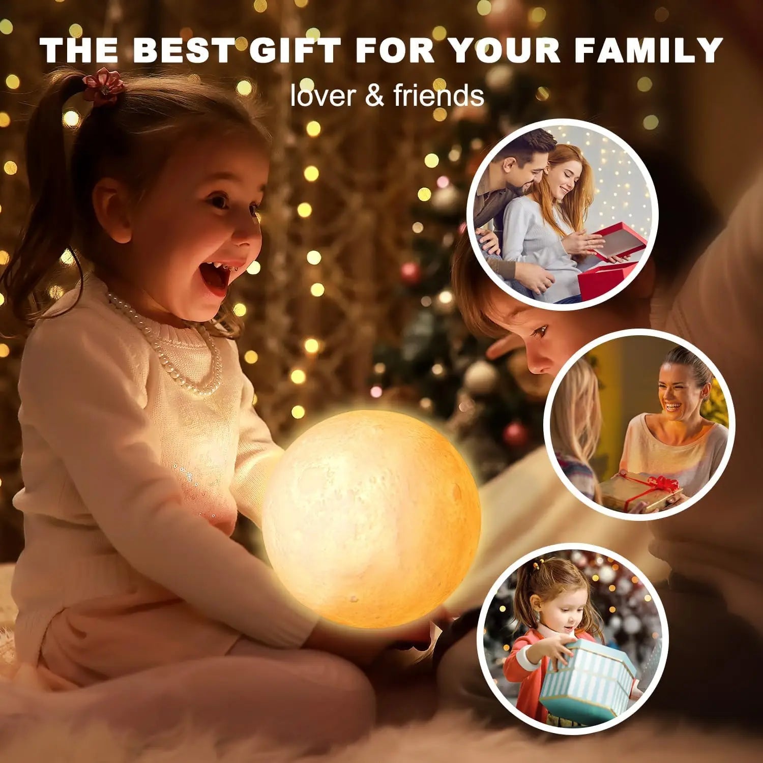 16 Colors RGB 3D Moon Night For Kids Bedroom Glowing Moon Lamp With Multi Color LED Touch Control Beside Decoration Lamp