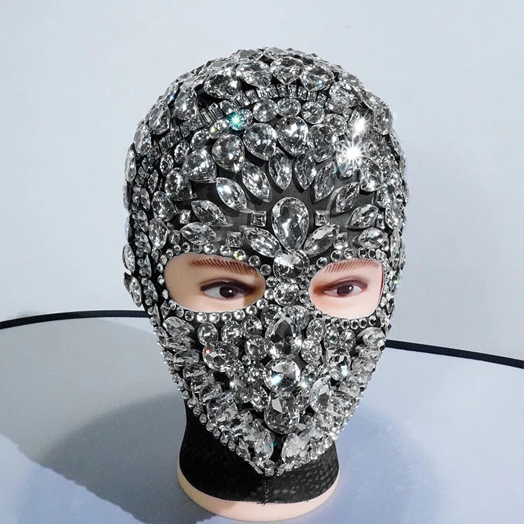 Super Shiny Rhinestone Full Face Headwear Mask | Masks | Wiccan Center