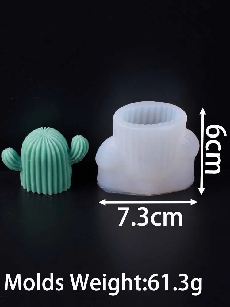 3D Cactus Aromatherapy Candle Silicone Mold DIY Simulation Succulent Plant Clay Molds Soap Plaster Resin Craft Making Home Decor