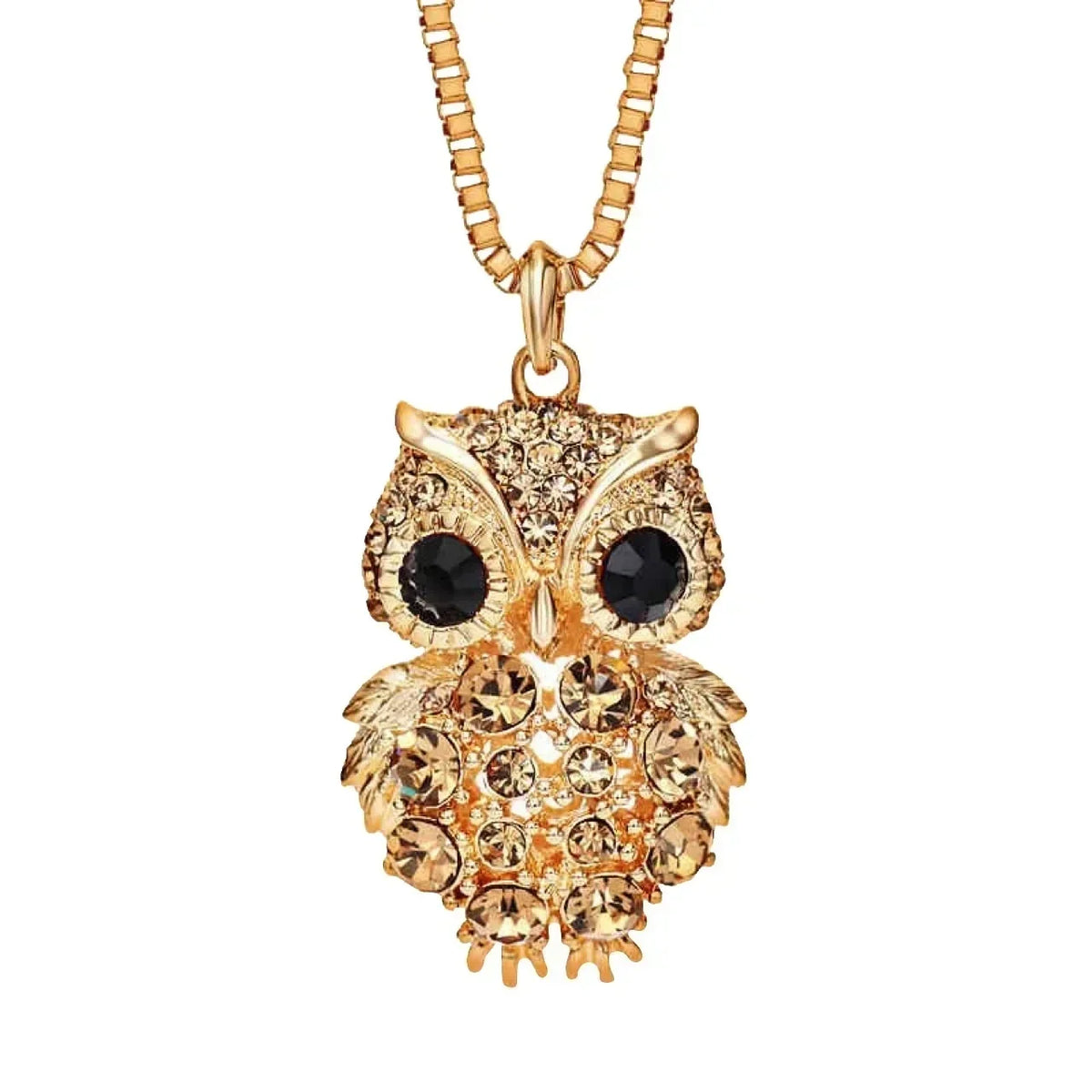 2024 New Korean Cute Sweater Chain Crystal Owl Necklace Long Women's Autumn and Winter Clothes Pendant Accessories