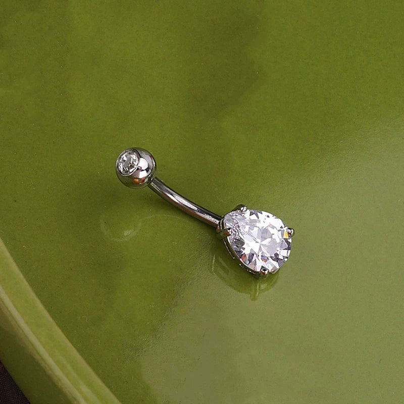 Sweet Dinosaur Navel Ring Zircon Heart Strawberry Belly Button Ring For Women Body Piercing Decor Vacation Leisure Beach Jewelry | | Wiccan Center
