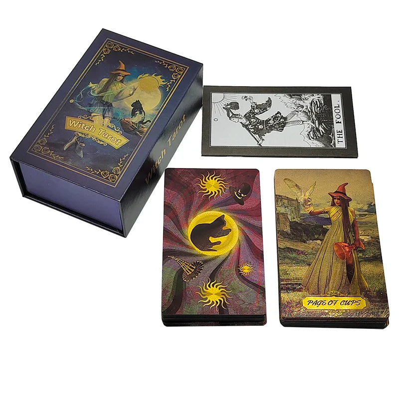New Pattern Gold Foil Tarot Cards Witch Divine Predictive Board Game Waterproof Mystery Deck For Beginners And Collectors | | Wiccan Center