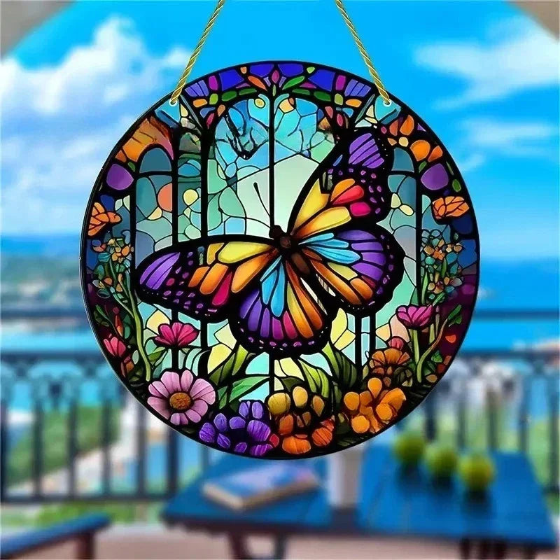 Enchanting Hummingbird Suncatcher – Vibrant Stained Glass Window Hanging Decor | | Wiccan Center