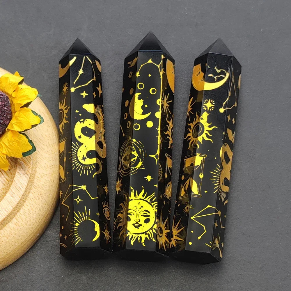 Snake, Sun, Moon, Star Crystal Tower Obelisks | Crystals | Wiccan Center