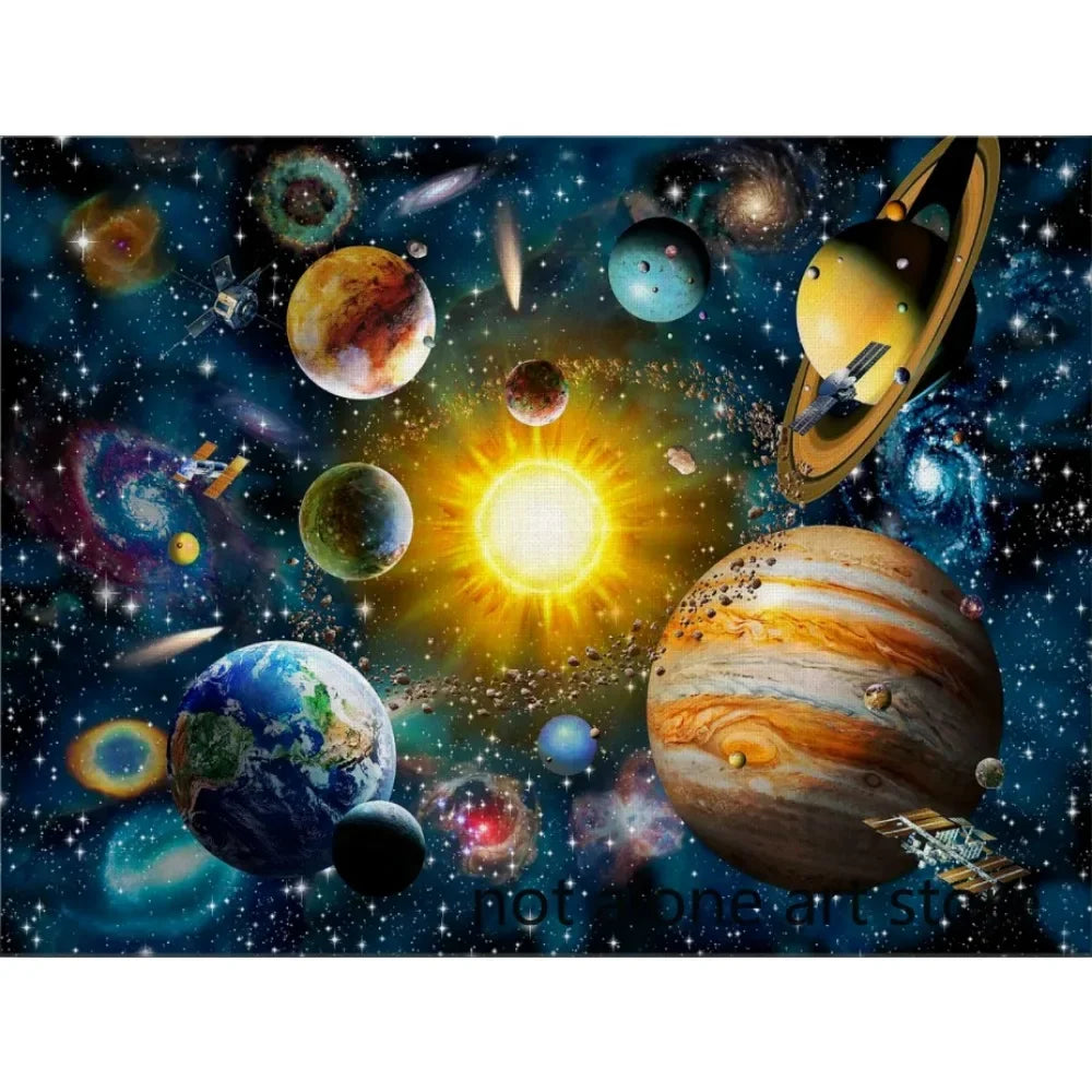 Modern Classic , Wall Art, Solar System Cosmos Planets Sun, HD Canvas Print Poster, Home Living Room Bedroom Decor | | Wiccan Center