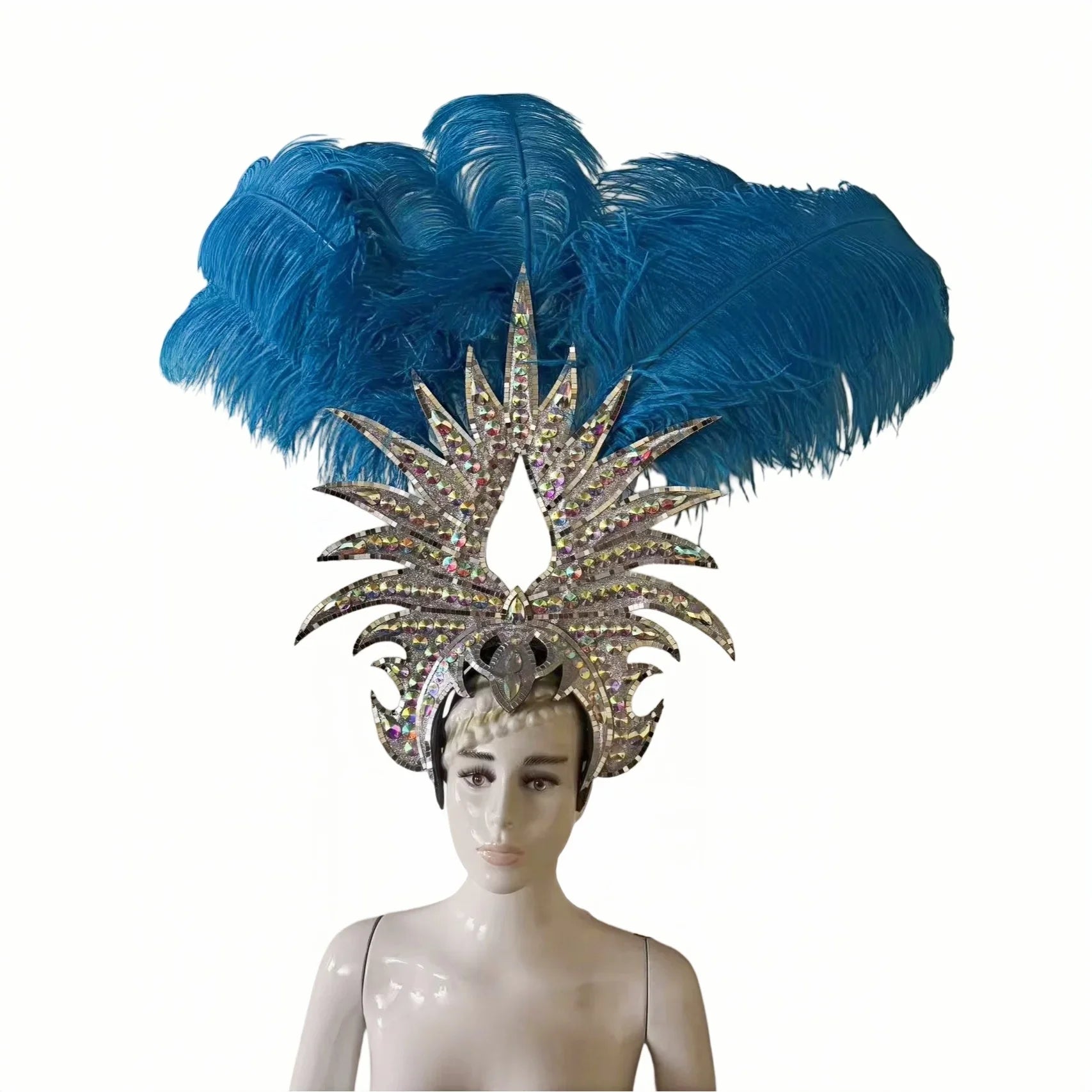 The Stardust Majestic Feather Crown – Carnival & Cabaret Stage Headdress | | Wiccan Center