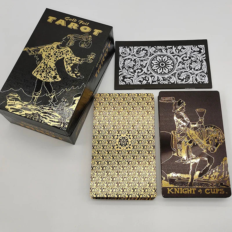 New Version Black Hot Stamping Gold foil Tarot Cards Plastic Rider Oracle Deck For Beginners And Collectors | | Wiccan Center