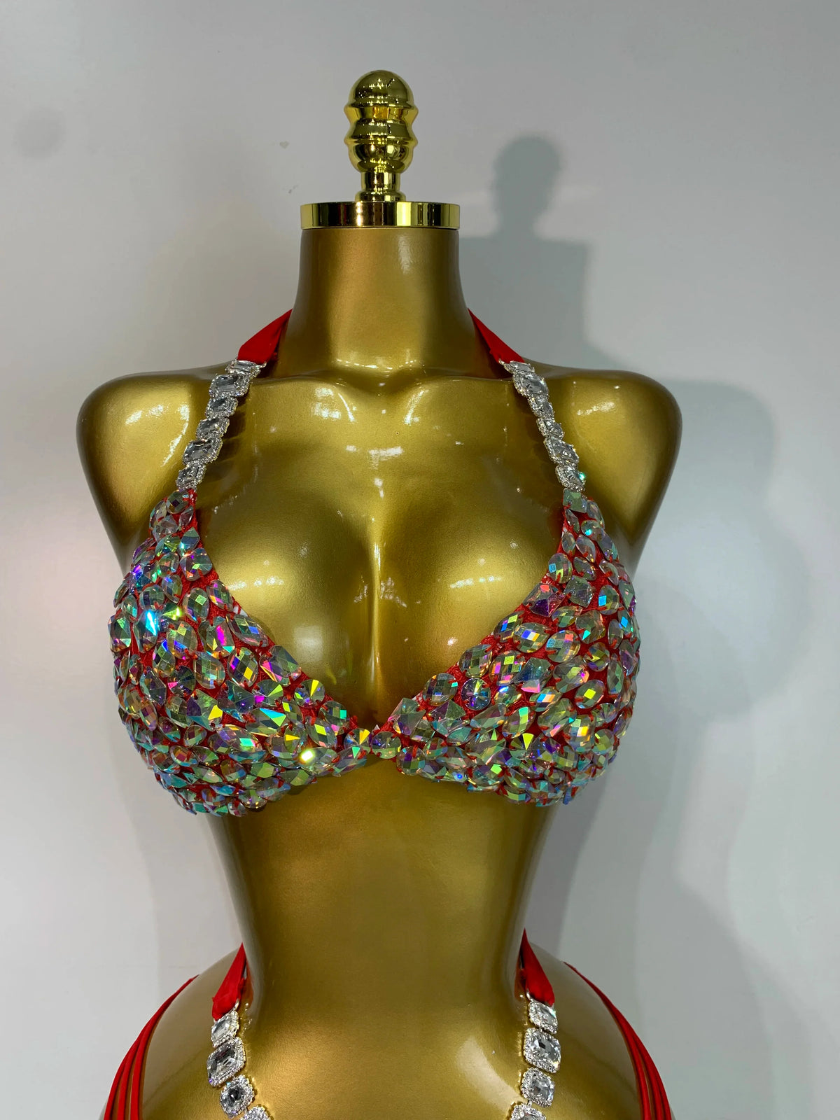 Crystal Diamond Bikini Two-Piece Set Sparkle Stage Performance Outfit | Costume Sets | Wiccan Center