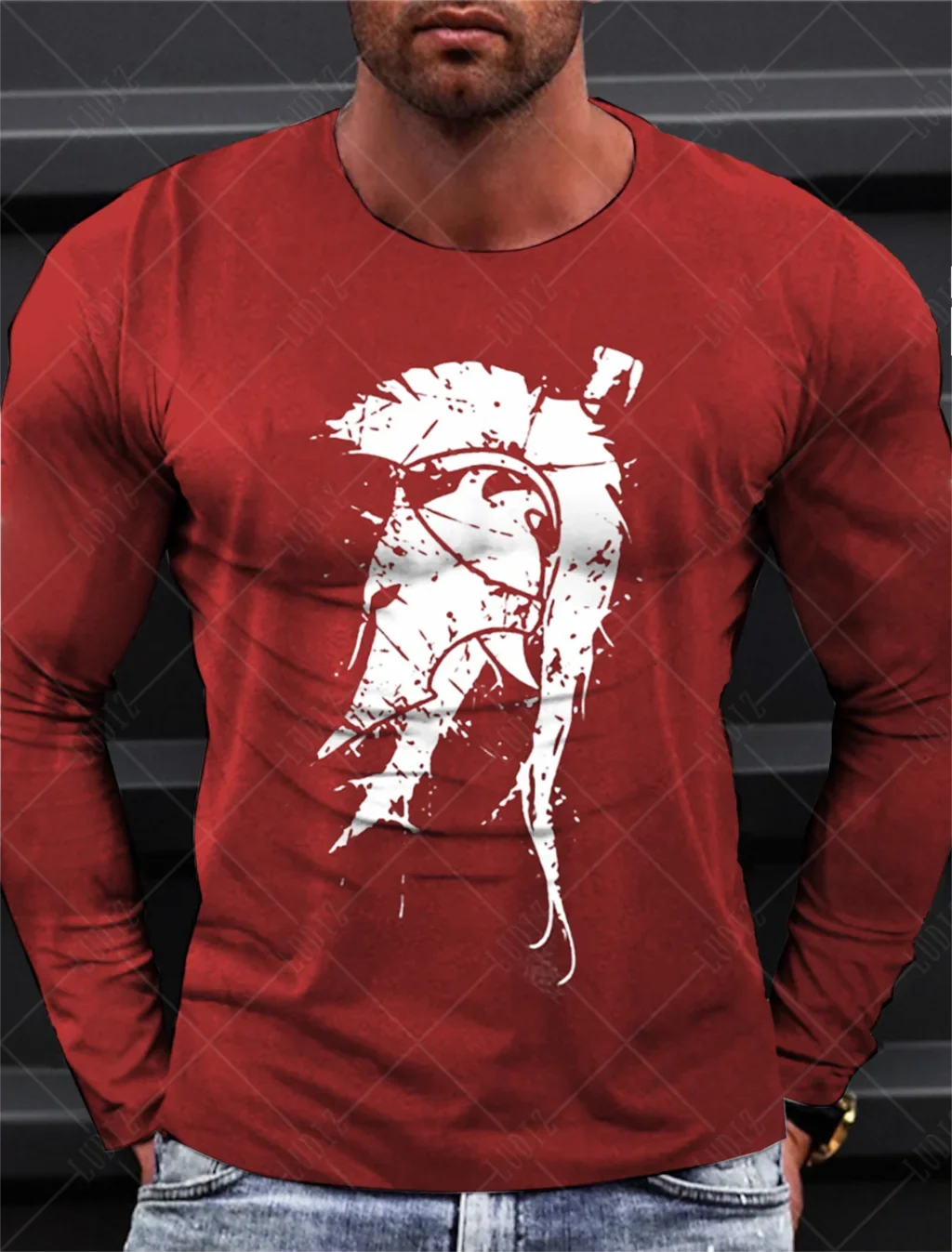 Sparta Vintage Graphic Men's Long Sleeve T-shirt for Men Clothing Casual Tops Tee Fashion 3D Full Printing Tshirt Streetwear