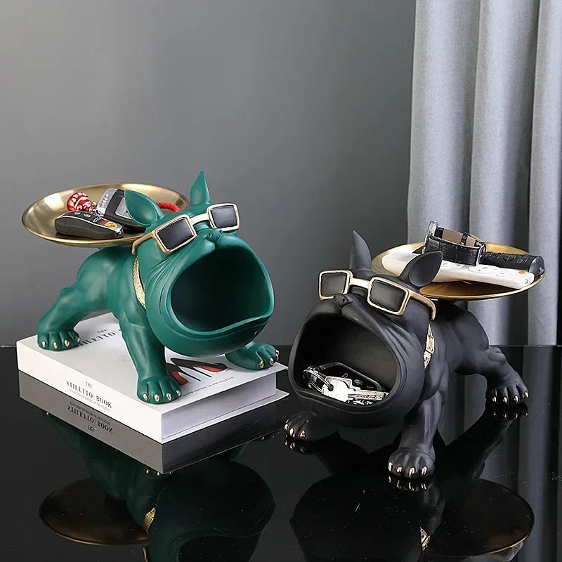 30cm/11.8inch Home Decor Bulldog Figurine Dog Statue Key Storage Box Animal Ornament Resin Craft Art Figurine Puppy Sculpture | | Wiccan Center