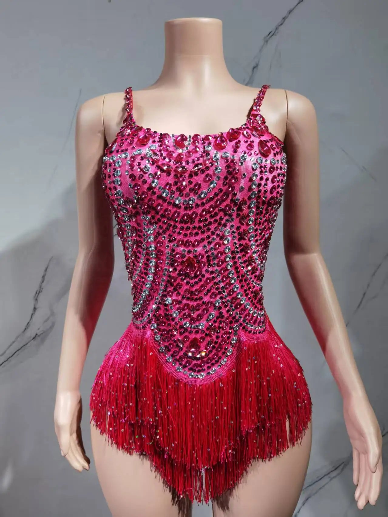 The Stardust Festival Fringe Bodysuit – Luxury Rhinestone Tassel Showgirl Costume | Bodysuit | Wiccan Center