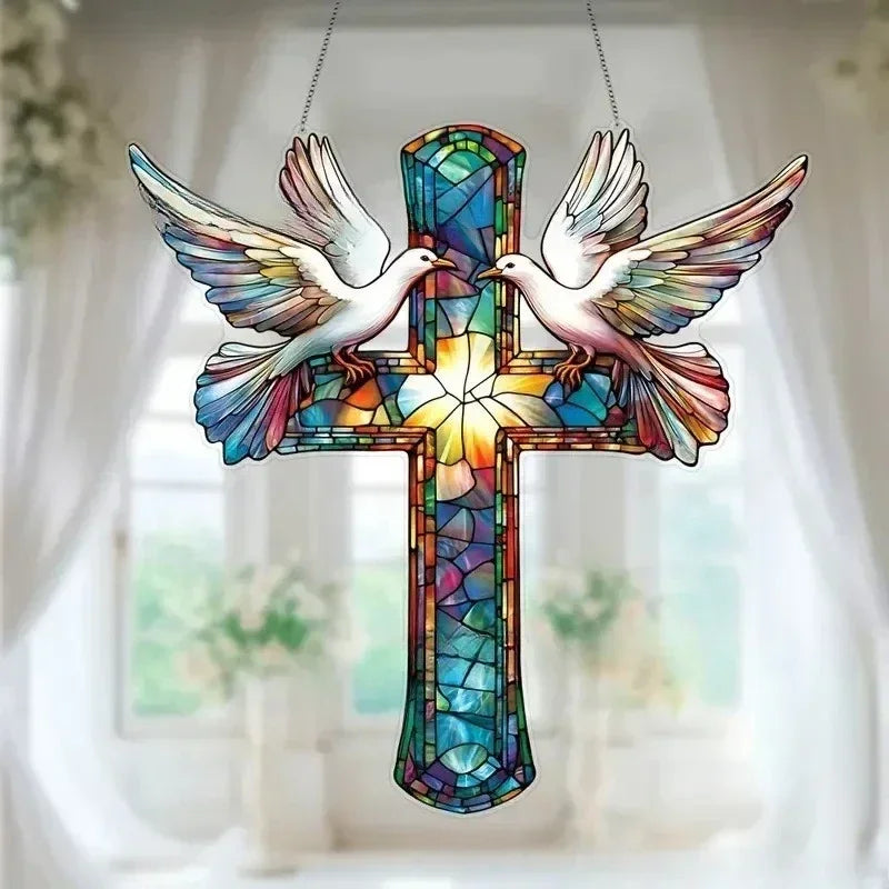 Enchanting Hummingbird Suncatcher – Vibrant Stained Glass Window Hanging Decor | | Wiccan Center