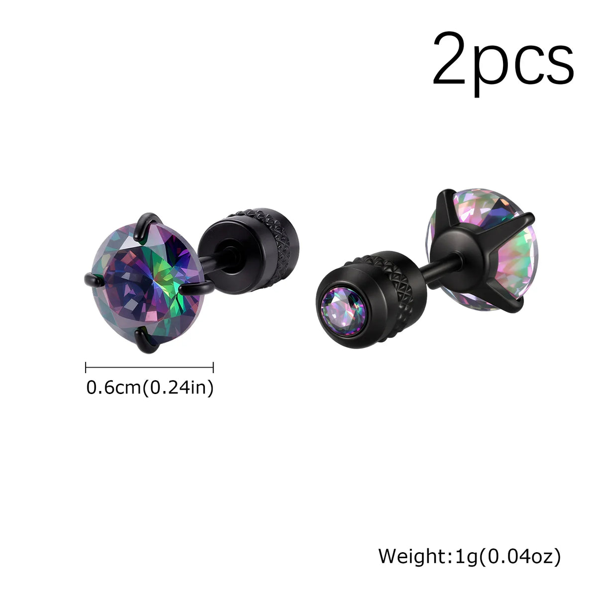 CZ Stud Earrings for Men Women,Hypoallergenic Stainless Steel Round Cubic Zirconia Stud Earrings,Body Piercing Jewelry | | Wiccan Center