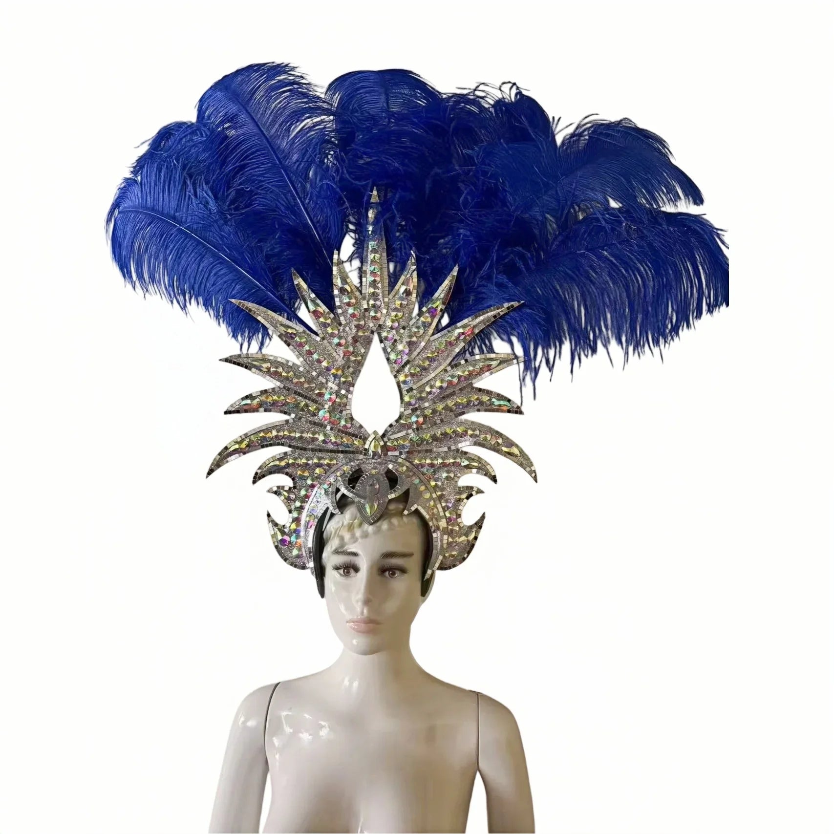 The Stardust Majestic Feather Crown – Carnival & Cabaret Stage Headdress | | Wiccan Center