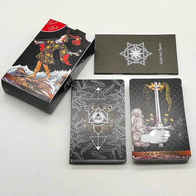 New Version Plastic Tarot Rider Waite Waterproof Gold Foil Tarot Deck With Nice PVC Package Prediction Cards Game | | Wiccan Center