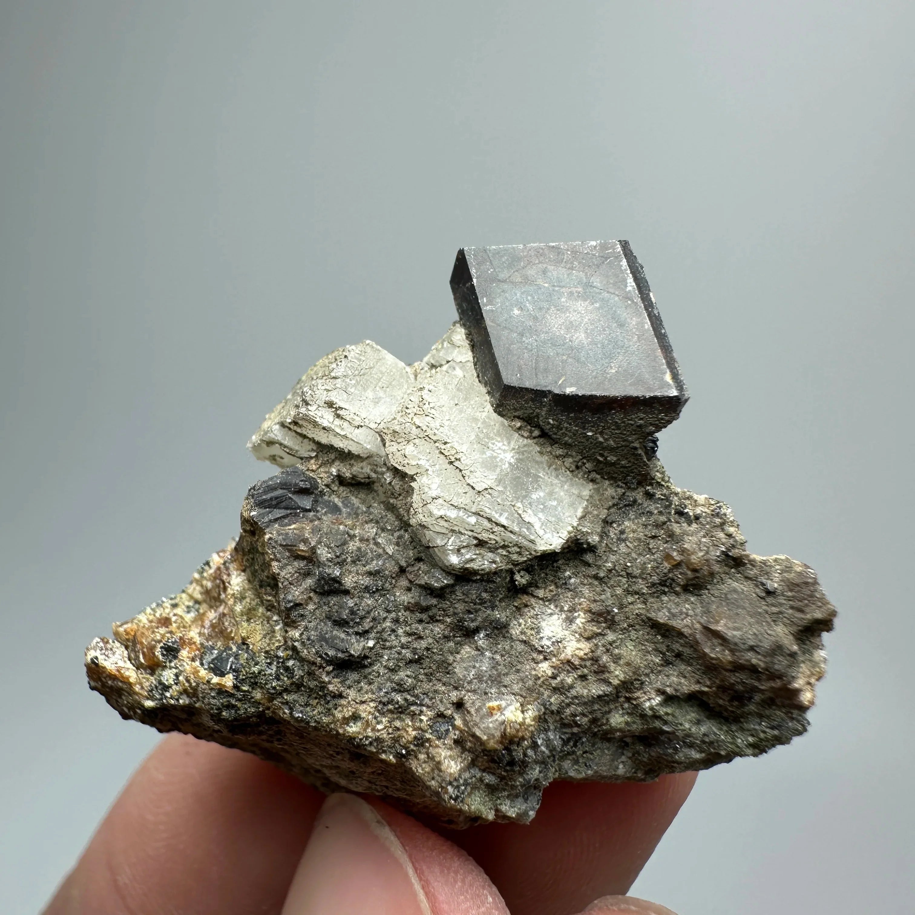 Natural Dark Brown Andradite Garnet Cluster Raw Crystal Mineral Specimen Calcite Matrix Healing Stone Home Decoration