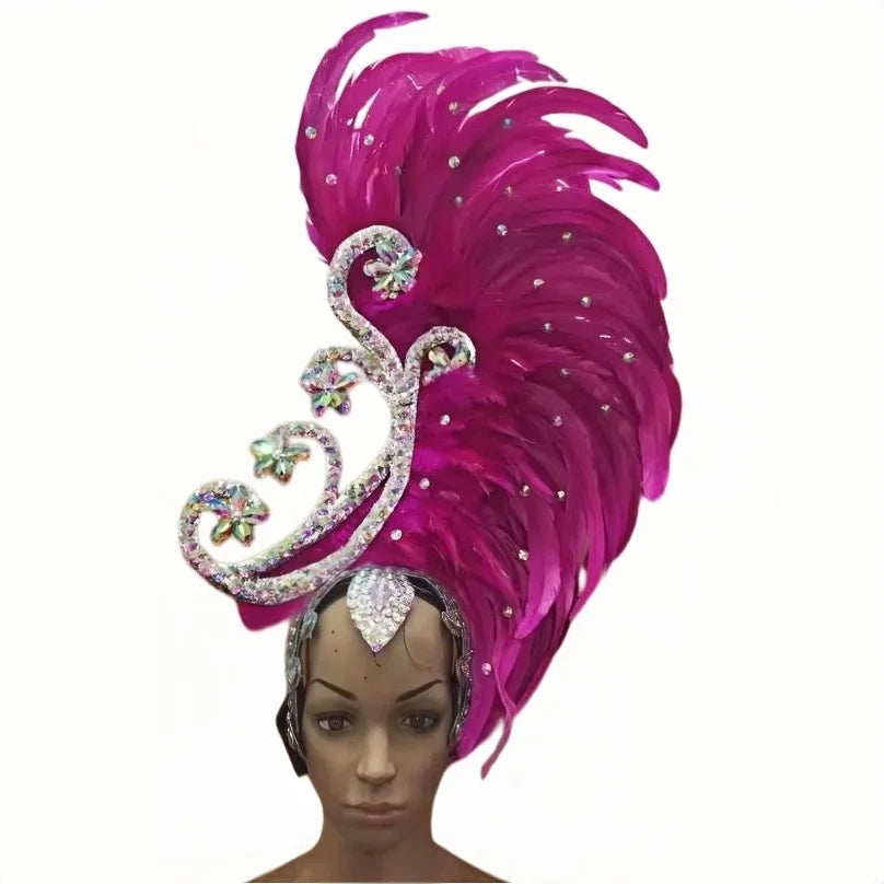 The Stardust Royal Plume – Feathered Carnival & Cabaret Stage Headdress | | Wiccan Center