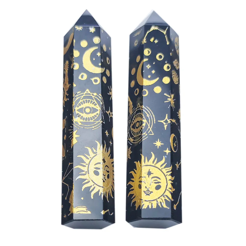Snake, Sun, Moon, Star Crystal Tower Obelisks | Crystals | Wiccan Center