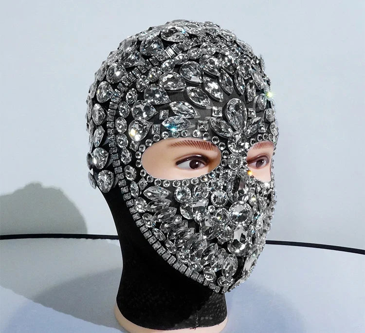 Super Shiny Rhinestone Full Face Headwear Mask | Masks | Wiccan Center