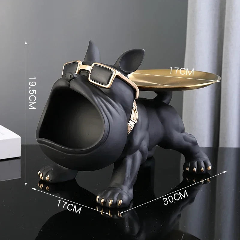30cm/11.8inch Home Decor Bulldog Figurine Dog Statue Key Storage Box Animal Ornament Resin Craft Art Figurine Puppy Sculpture | | Wiccan Center