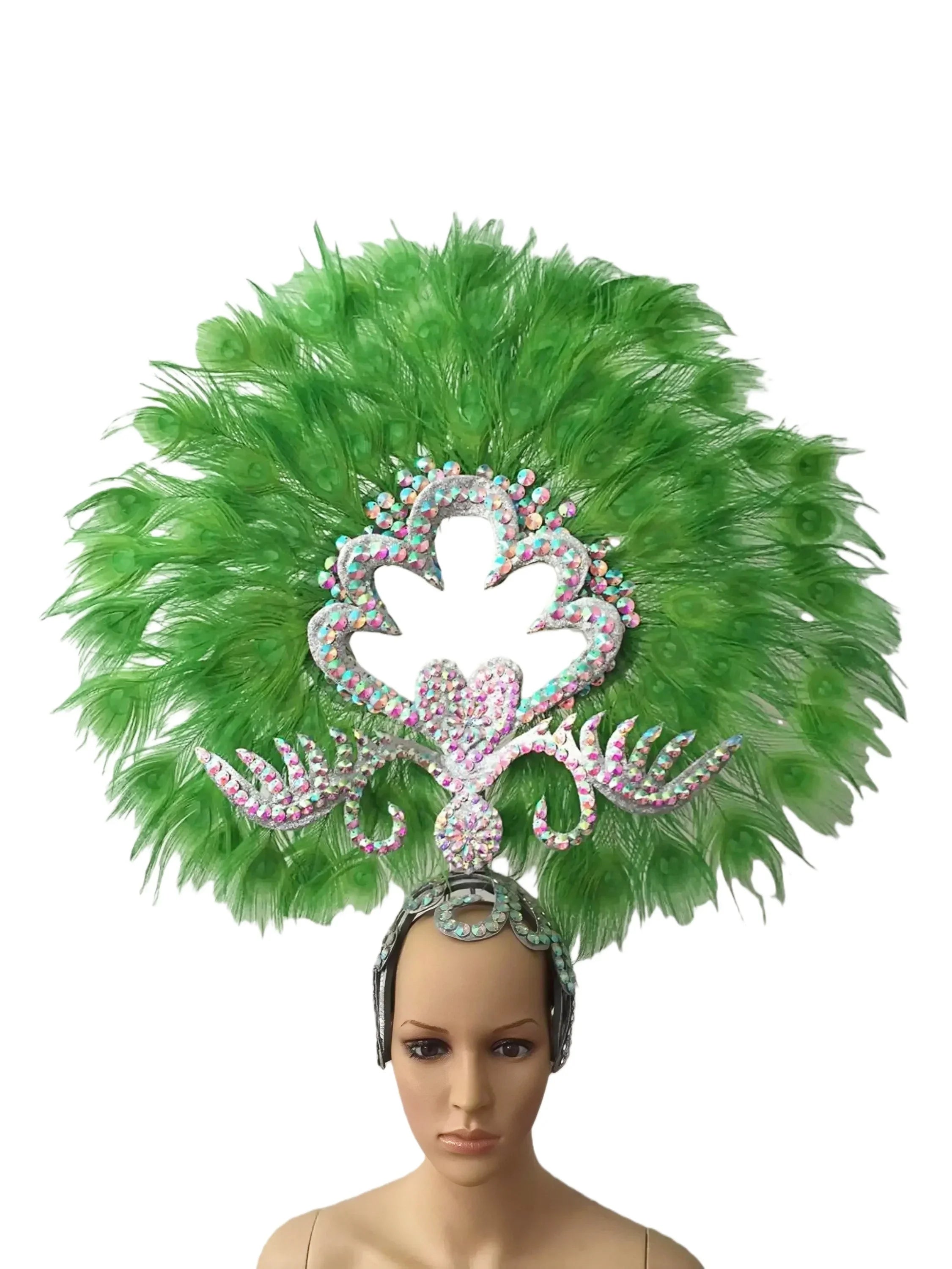 The Stardust Sovereign – Majestic Feathered Samba Carnival Headdress | Headdress | Wiccan Center