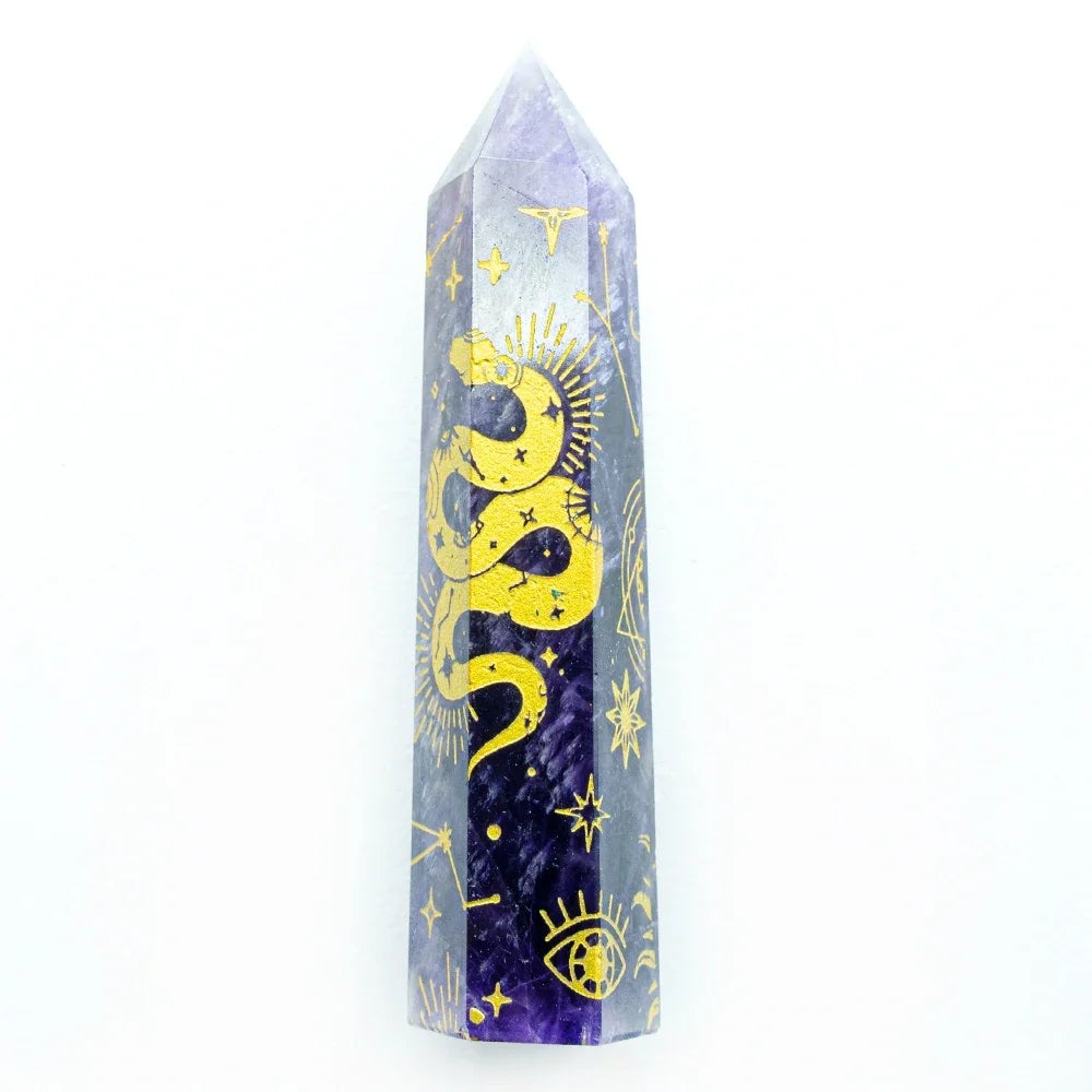 Snake, Sun, Moon, Star Crystal Tower Obelisks | Crystals | Wiccan Center