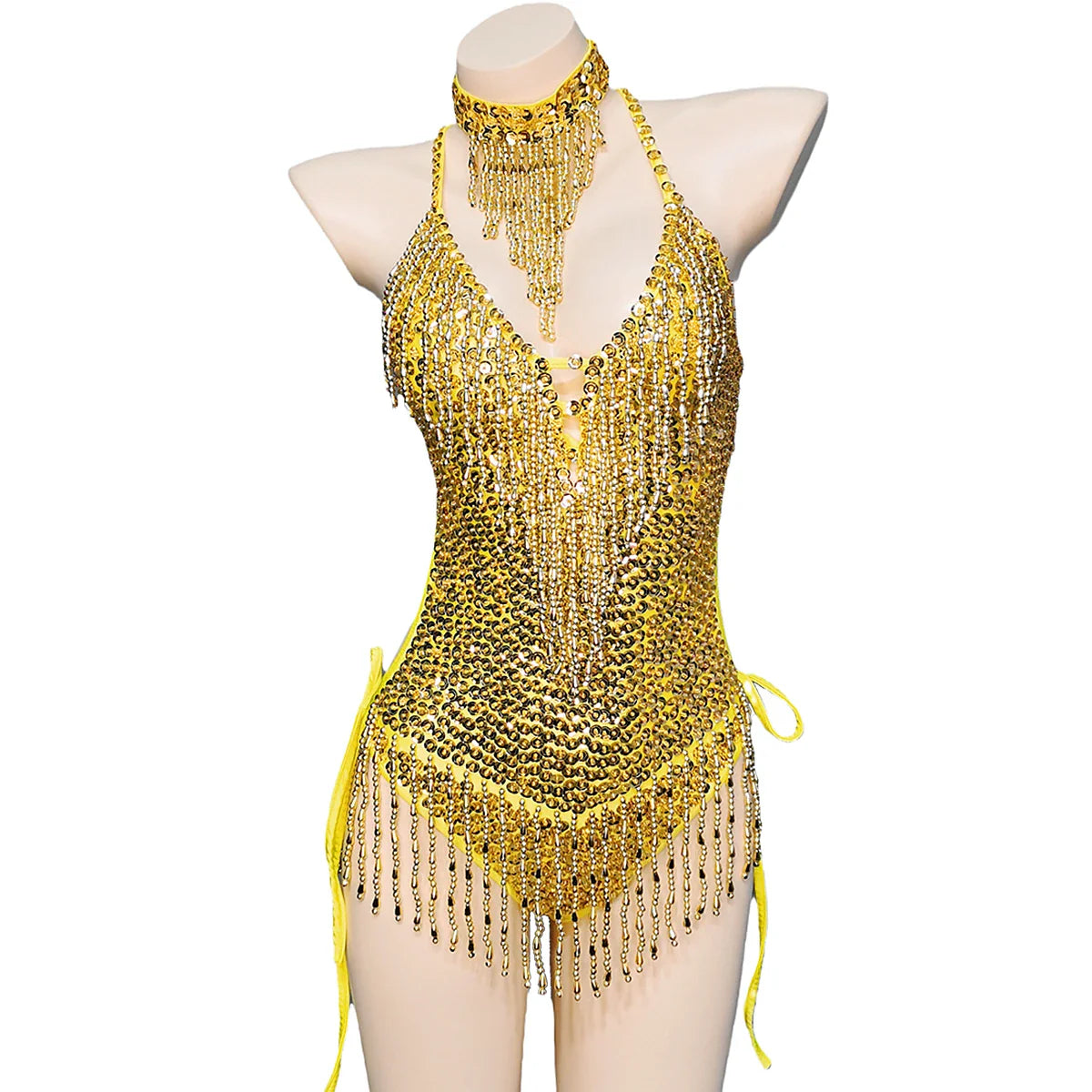 Beaded Sequin Tassel Performance Bodysuit | Bodysuit | Wiccan Center