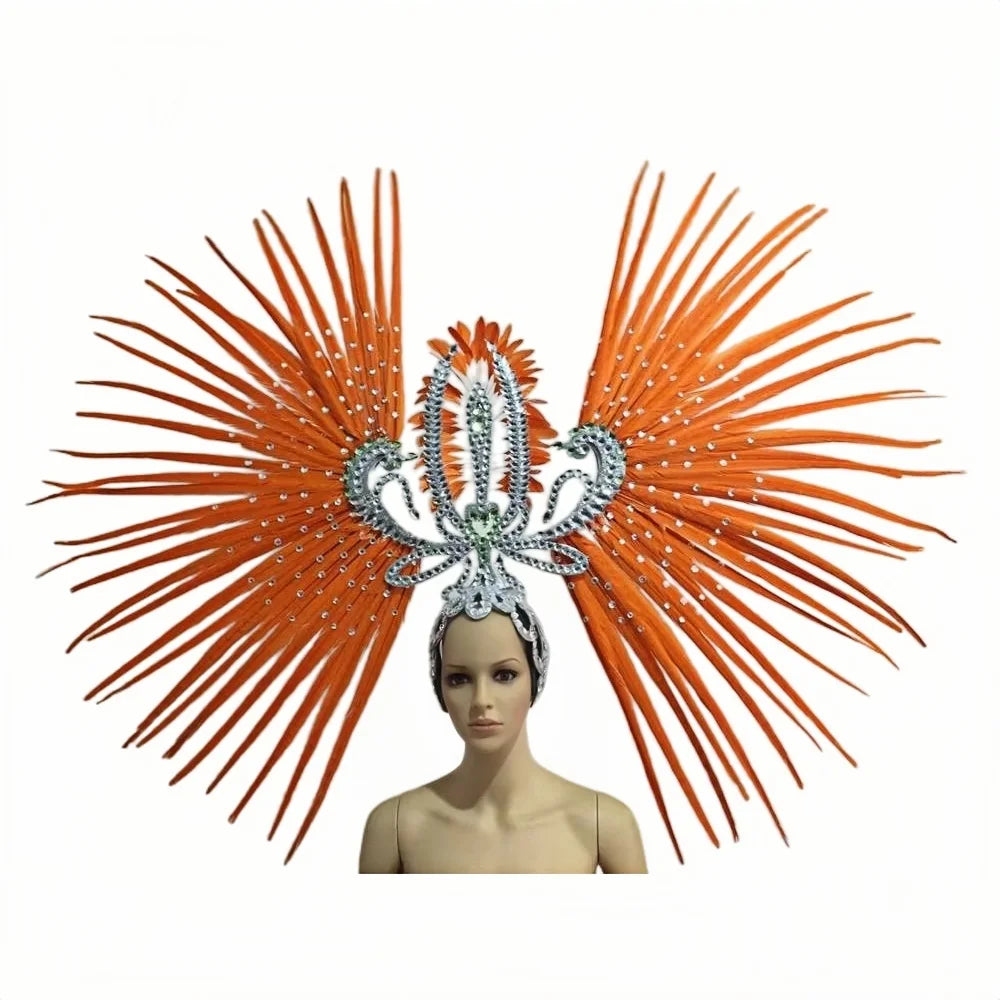 The Stardust Tropicana Samba Crown – Feather & Rhinestone Stage Headdress | Headdress | Wiccan Center