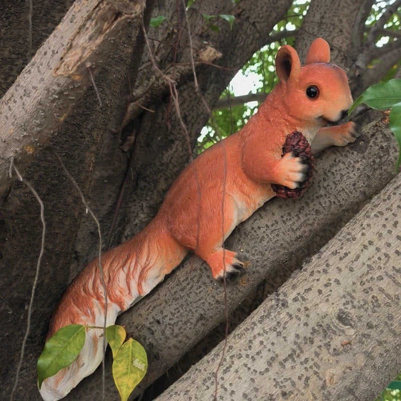 Squirrel Figurine Statues Tree Climber Sculpture Hanging Tree Garden Statue Hugger Decorations Outdoor Gifts Garden Decor Resin | | Wiccan Center