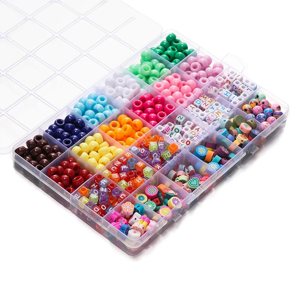 680PCS Colorful Acrylic Pony Beads & Square Letter Clay Spacer Beads – DIY Bracelet & Necklace Jewelry Making Kit | | Wiccan Center