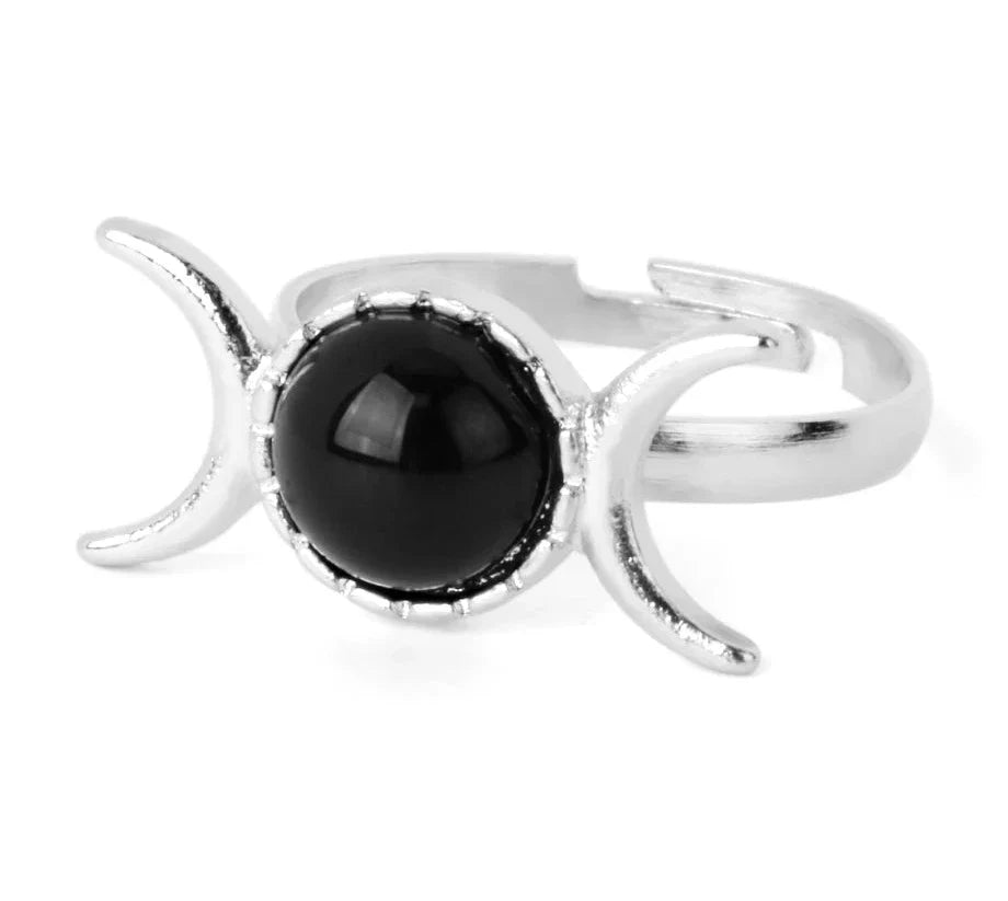 Crystal Triple Moon Rings | Ring | Wiccan Center
