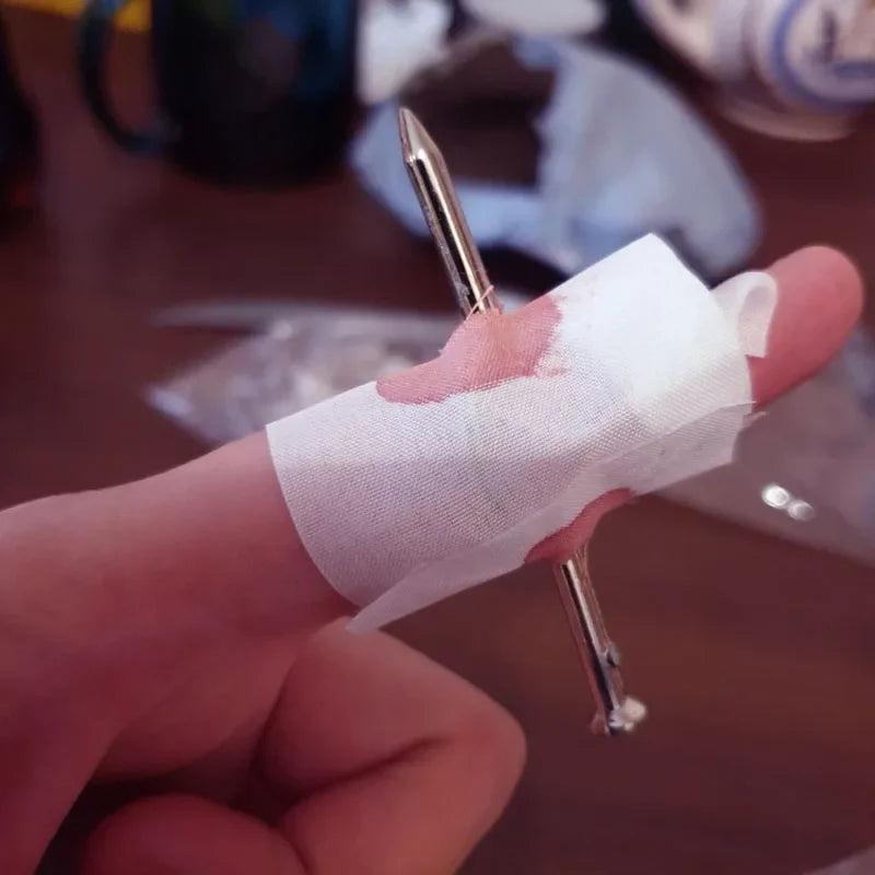 Fake Nail Through Finger Magic Trick | 5-Piece Bloody Prank Prop Set | | Wiccan Center