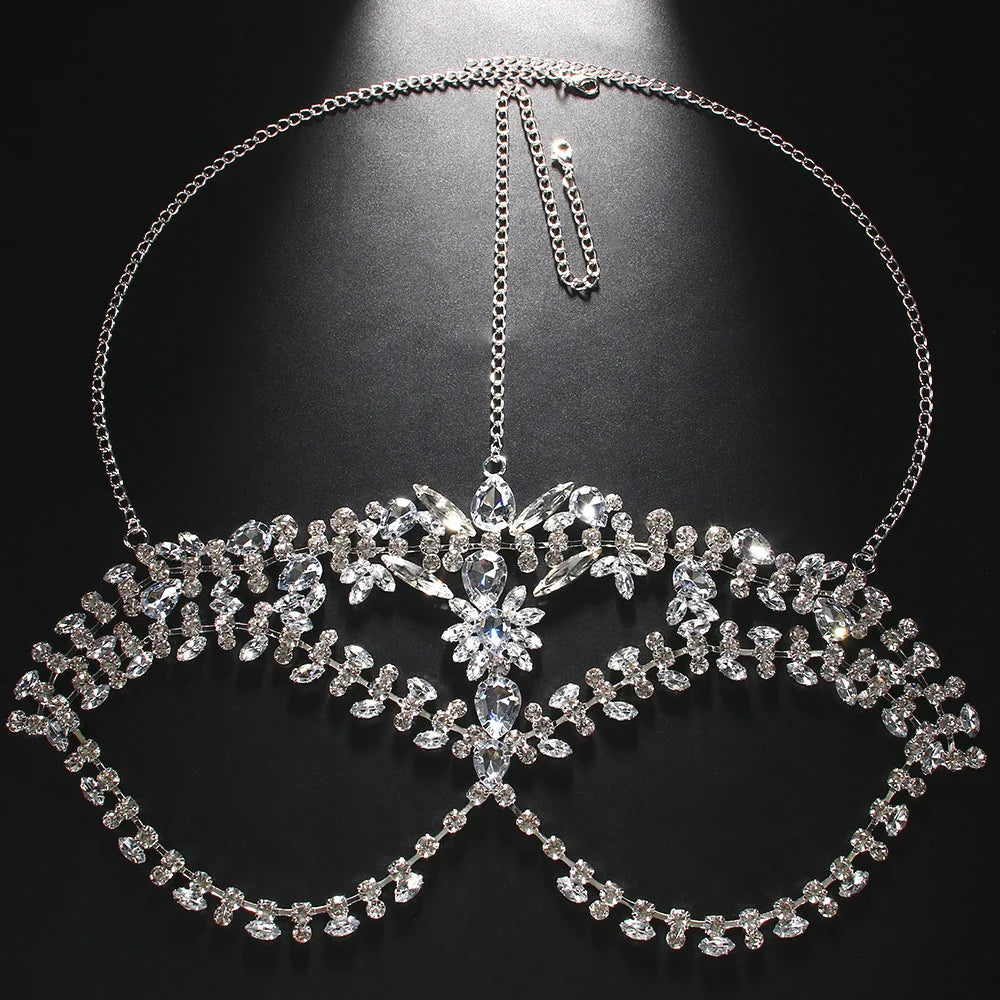 Exaggerated Rhinestone Masquerade Crystal Face Mask | Masks | Wiccan Center