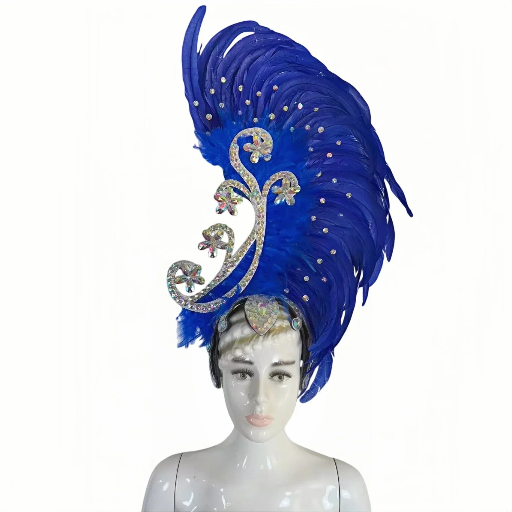 The Stardust Royal Plume – Feathered Carnival & Cabaret Stage Headdress | | Wiccan Center