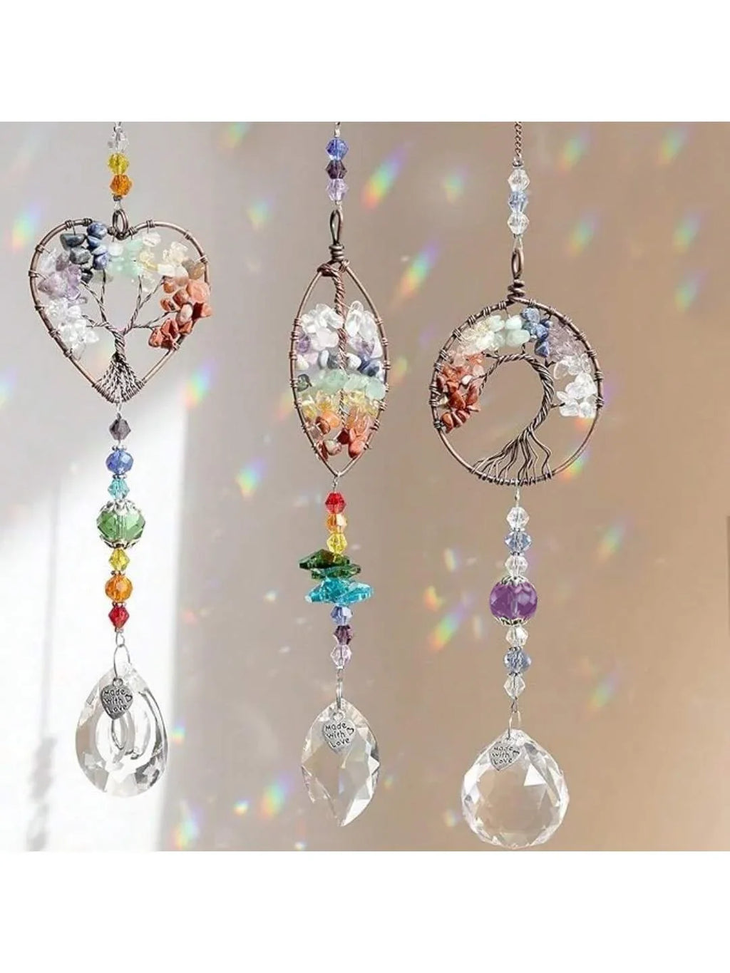 Tree of Life Crystal Suncatchers for Windows Hanging Sun Catchers Decor with Prisms for Home Indoor Outdoor Car Making Rainbows | | Wiccan Center