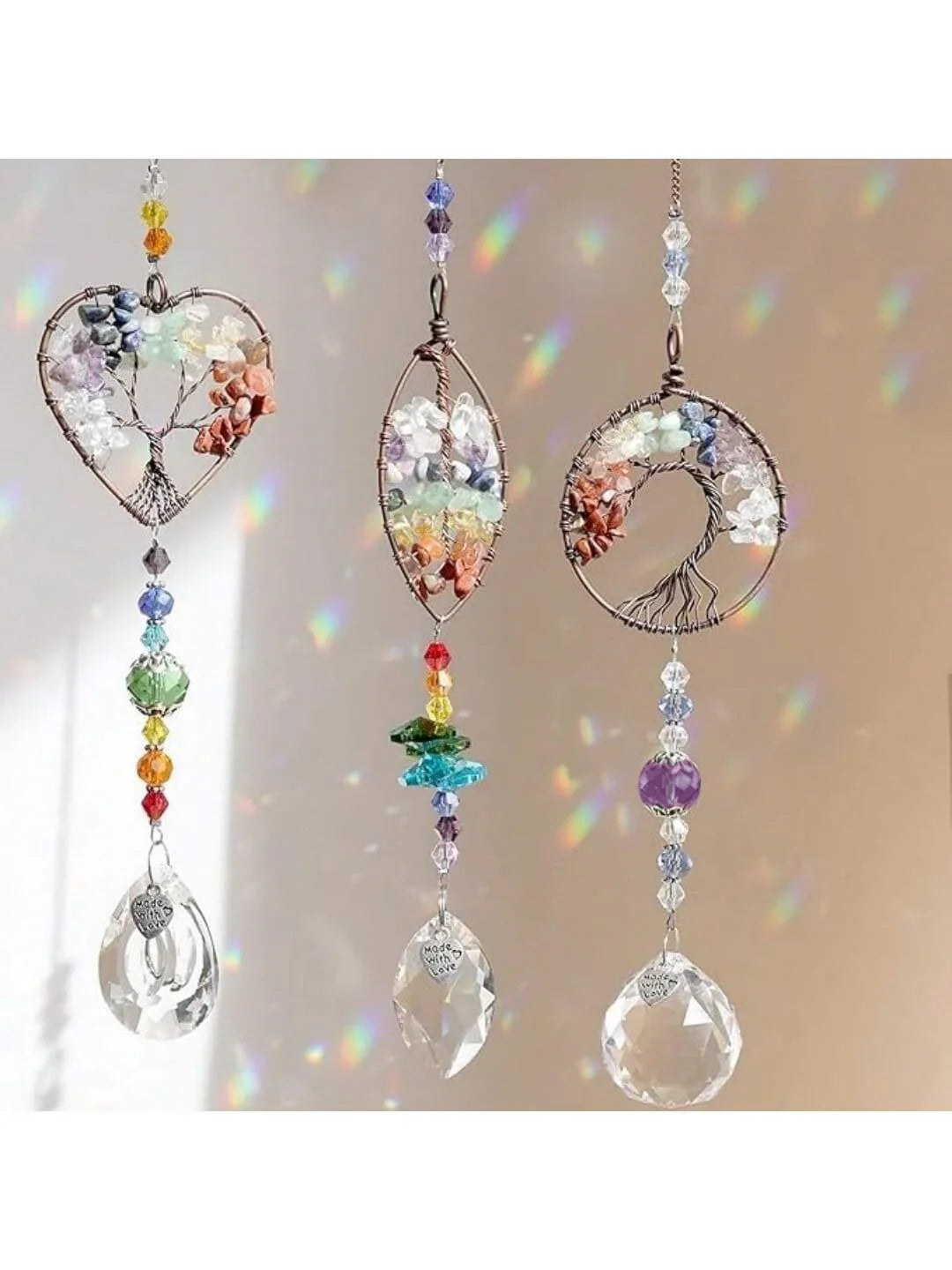 Tree of Life Crystal Suncatchers for Windows Hanging Sun Catchers Decor with Prisms for Home Indoor Outdoor Car Making Rainbows | | Wiccan Center