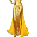 Sparkly Sequined Appliqué Belly Dance Long Performance Skirt | Skirts | Wiccan Center