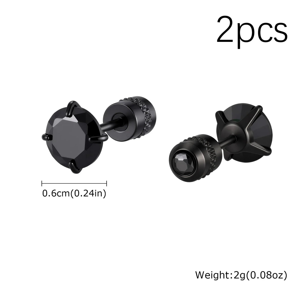 CZ Stud Earrings for Men Women,Hypoallergenic Stainless Steel Round Cubic Zirconia Stud Earrings,Body Piercing Jewelry | | Wiccan Center