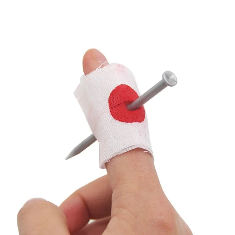 Fake Nail Through Finger Magic Trick | 5-Piece Bloody Prank Prop Set | | Wiccan Center