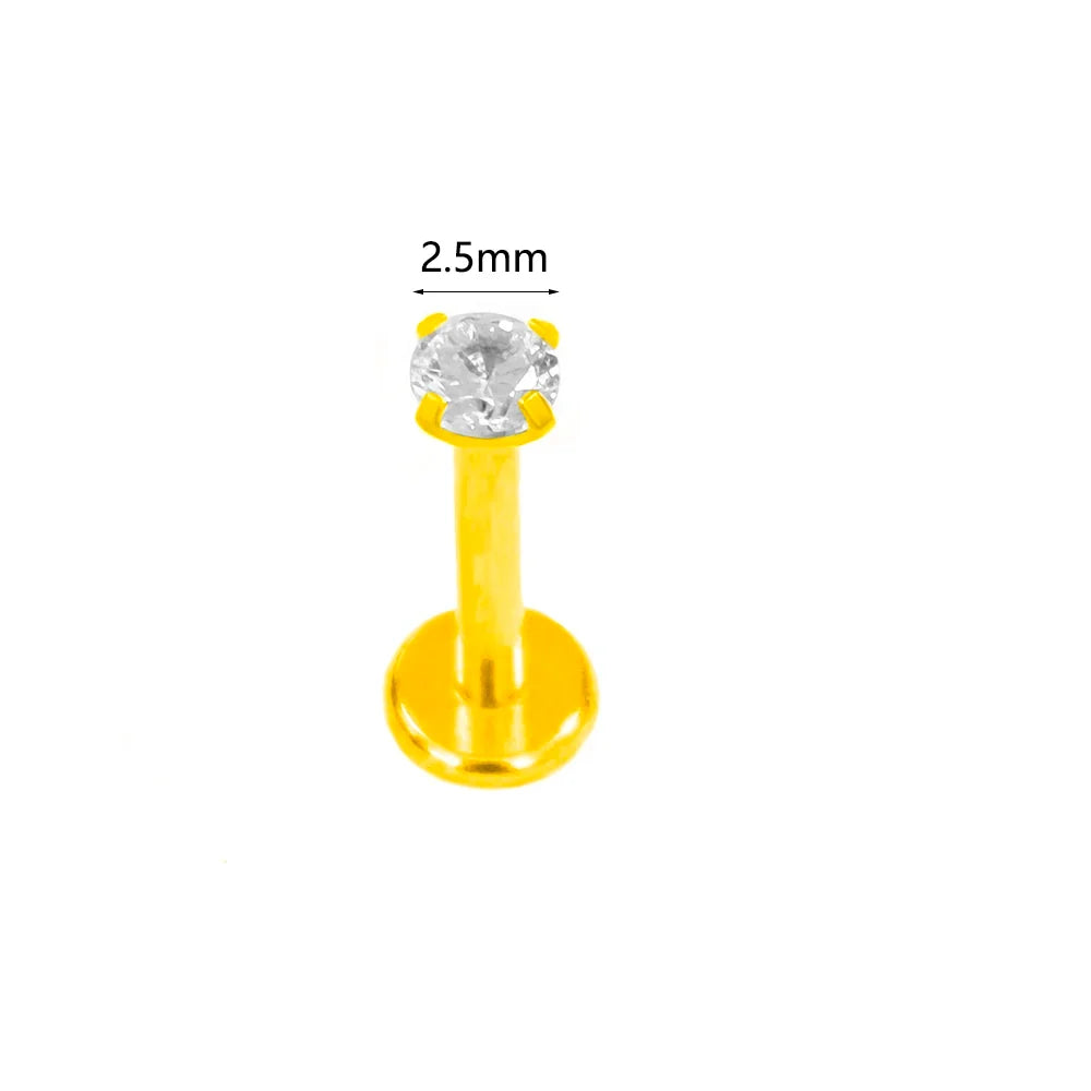 100% 316L Surgical Steel Flower Labret Piercing Butterfly Bee Tragus Snake Cartilage Helix Flat Back CZ Earrings Body Jewelry | | Wiccan Center