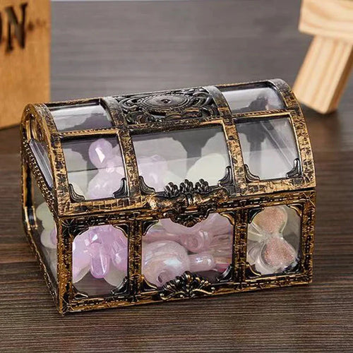 1PC Plastic Transparent Pirate Treasure Box Crystal Gem Jewelry Box Storage Organizer Chest Treasure for Jewelry Gem Trinket Box | | Wiccan Center