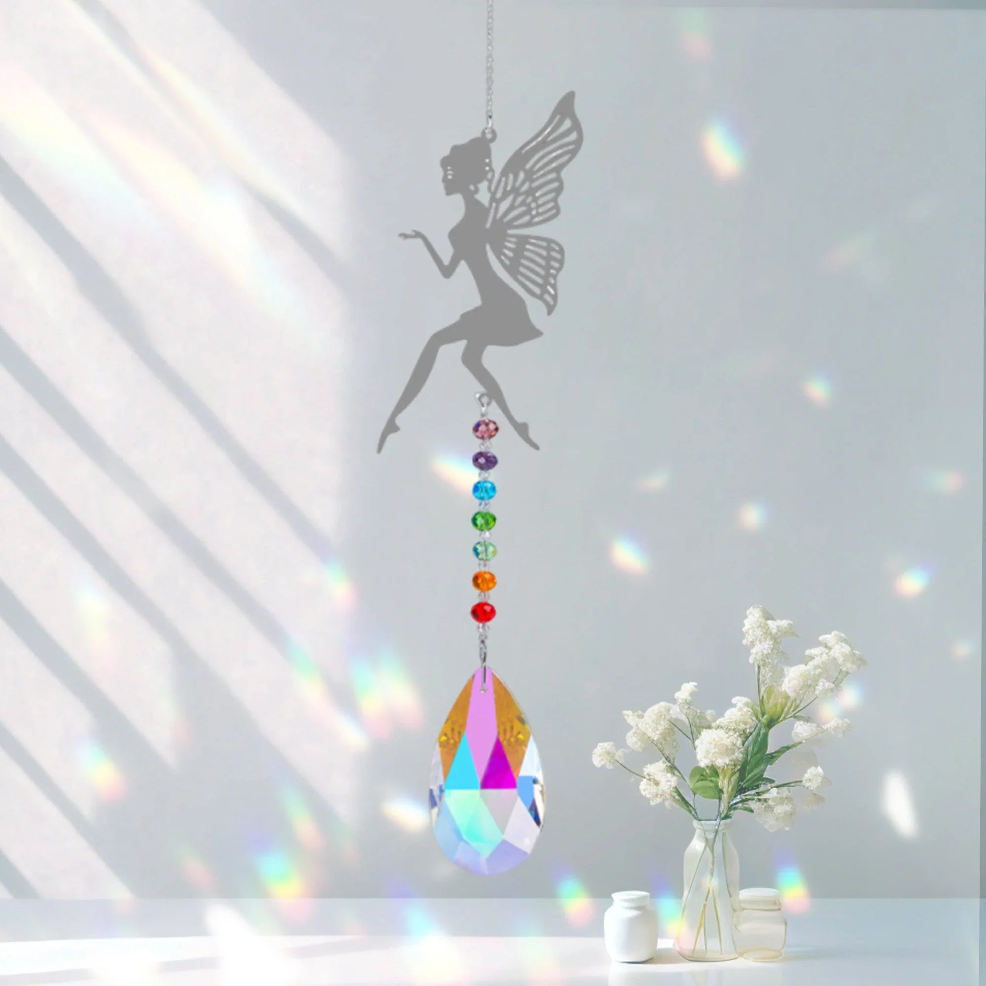 Animal metal sheet butterfly pendant crystal ball prism sun catcher DIY hanging decoration window decoration garden sun catcher | | Wiccan Center